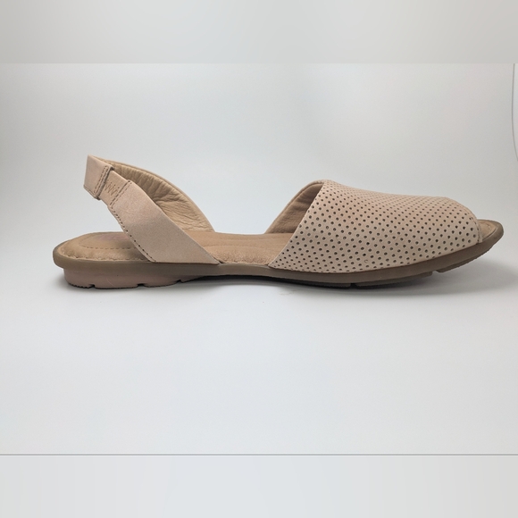 Born Trang Buff Beige Perforated Slingback Leather Sandals Womens Size 10 - Picture 5 of 14